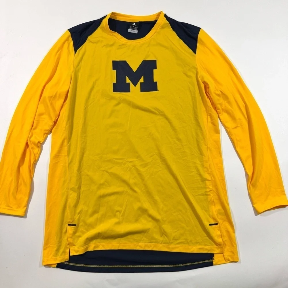 Jordan Michigan Wolverines Long Sleeve Shooting Shirt NCAA